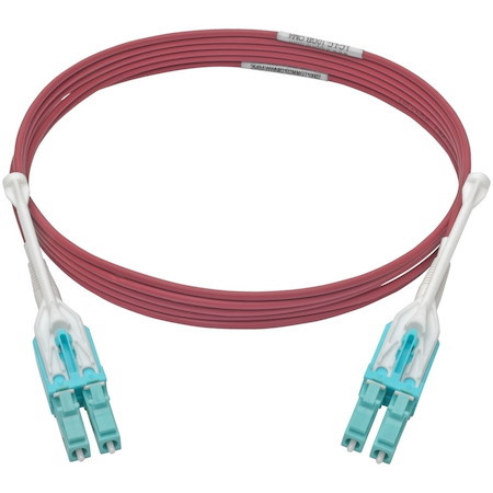 Eaton Tripp Lite Series 10G Duplex Multimode 50/125 OM4 LSZH Fiber Optic Cable (LC/LC), Push/Pull Tabs, Magenta, 2 m