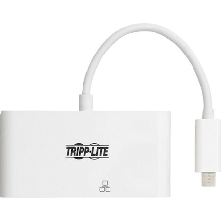 Tripp Lite by Eaton USB-C Multiport Adapter - 4K HDMI, USB 3.x (5Gbps) Hub Port, GbE, 60W PD Charging, HDCP, White