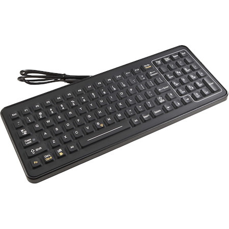 Intermec SlimKey SLK-101 Keyboard - Cable Connectivity - PS/2 Interface - Black