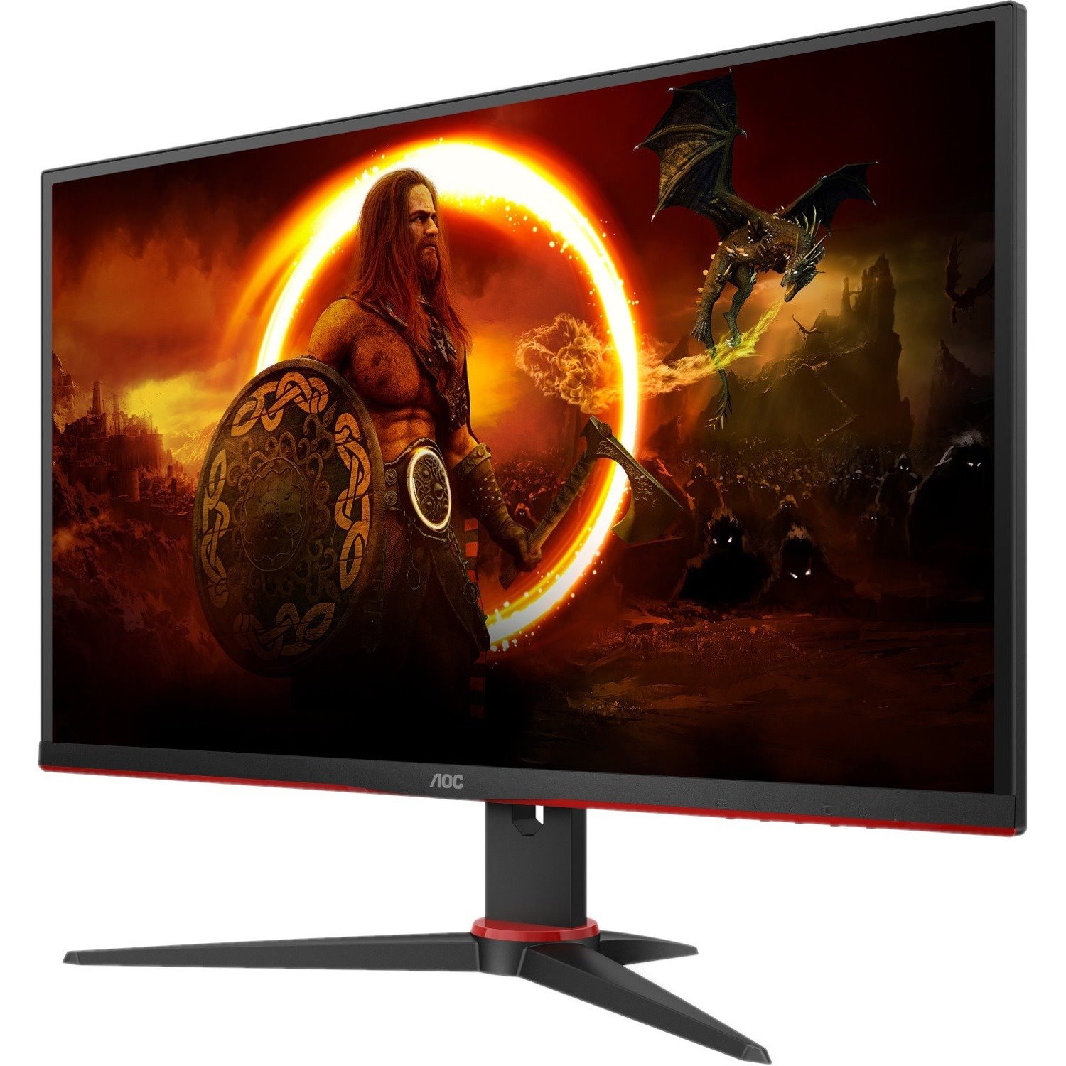 AOC AGON Q27G2E/BK 68.6 cm (27") WQHD WLED Gaming LCD Monitor - 16:9 - Black, Red