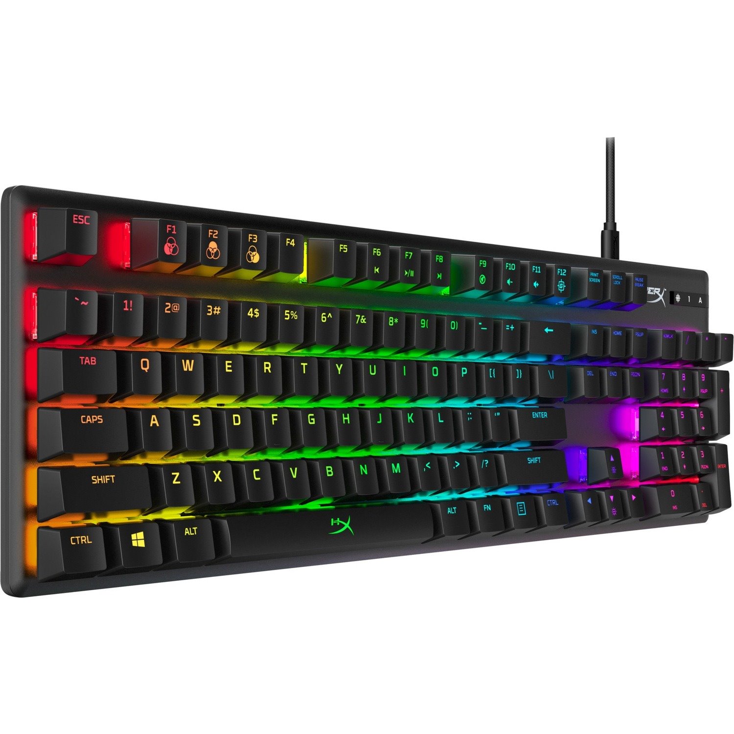 HP HyperX Alloy Gaming Keyboard - Cable Connectivity - USB Type C Interface - RGB LED - English (US) - Black