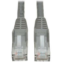 Eaton Tripp Lite Series Cat6 Gigabit Snagless Molded (UTP) Ethernet Cable (RJ45 M/M), PoE, Gray, 2 ft. (0.61 m)