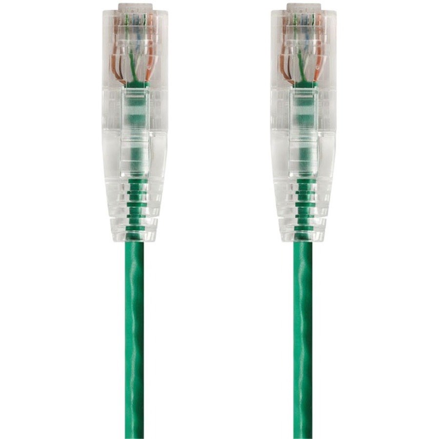 Monoprice SlimRun Cat6 28AWG UTP Ethernet Network Cable, 10ft Green