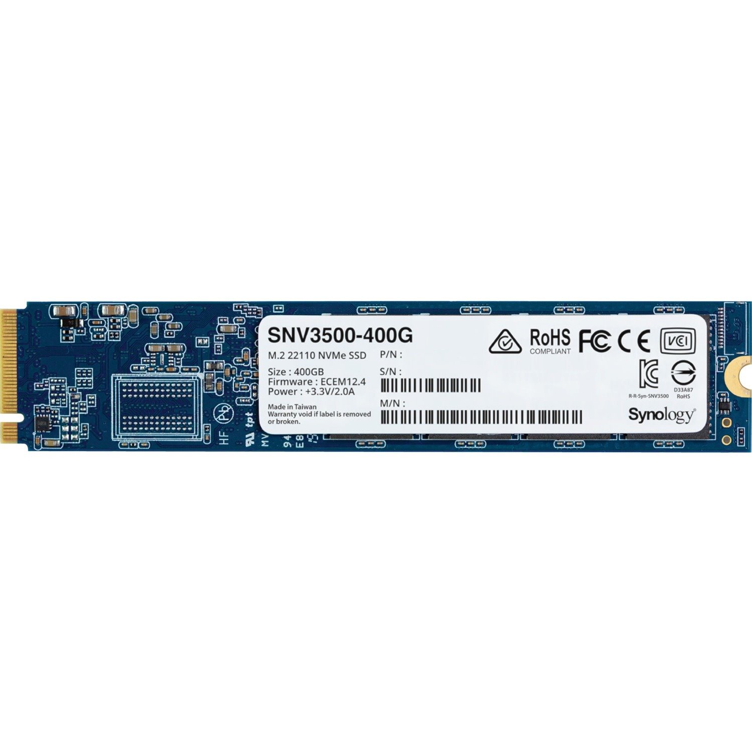 Synology SNV3000 SNV3500-400G 400 GB Solid State Drive - M.2 22110 Internal - PCI Express NVMe (PCI Express NVMe 3.0 x4)