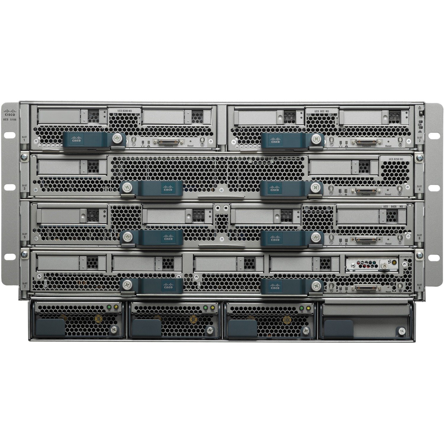 Cisco UCS 5108 Blade Server AC Chassis, 4PS, 2 IOM