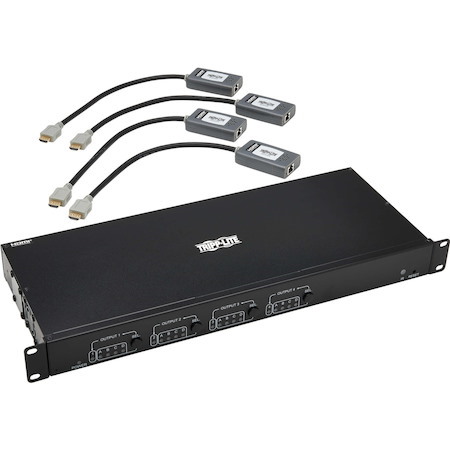 Tripp Lite by Eaton 4x4 HDMI over Cat6 Matrix Switch Kit, Switch/4x Pigtail Receivers - 4K 60 Hz, HDR, 4:4:4, PoC, 230 ft. (70.1 m), TAA