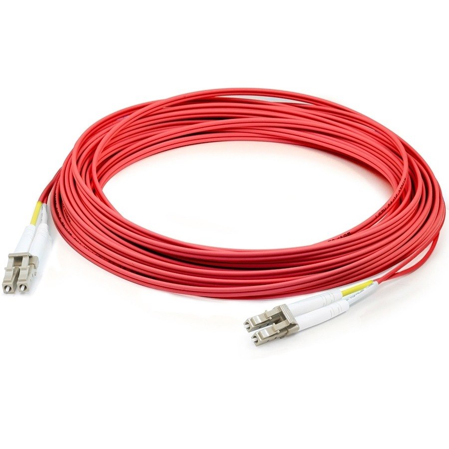 AddOn 50m LC (Male) to LC (Male) Red OM1 Duplex Plenum-Rated Fiber Patch Cable