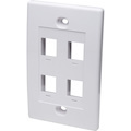 Intellinet Network Solutions 4 Outlet Wall Plate, White