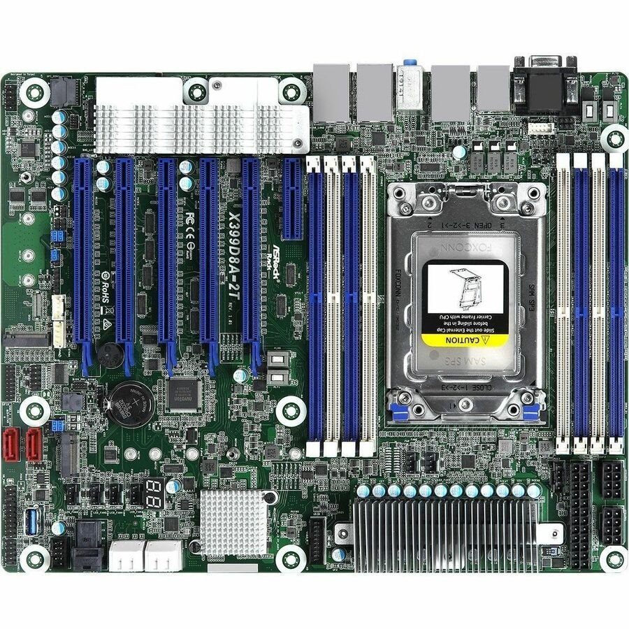 ASRock X399D8A-2T Server Motherboard - AMD X399 Chipset - Socket TR4 - ATX