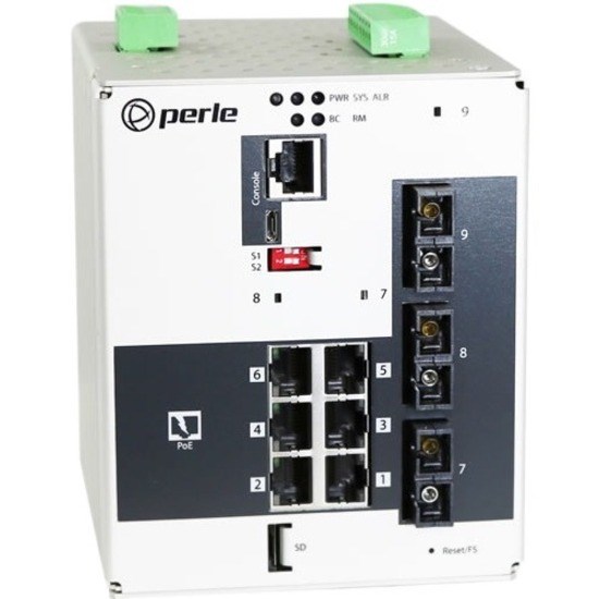 Perle IDS-509F3PP6-C2SD40-MD2 - Industrial Managed Power Over Ethernet Switch