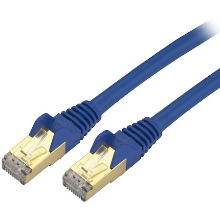 StarTech.com 10ft CAT6a Ethernet Cable - 10 Gigabit Category 6a Shielded Snagless 100W PoE Patch Cord - 10GbE Blue UL Certified Wiring/TIA