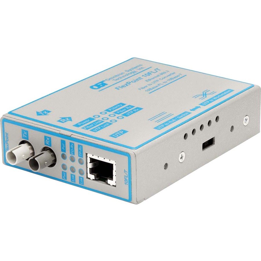 FlexPoint 10Mbps Ethernet Fiber Media Converter RJ45 ST Multimode 2km