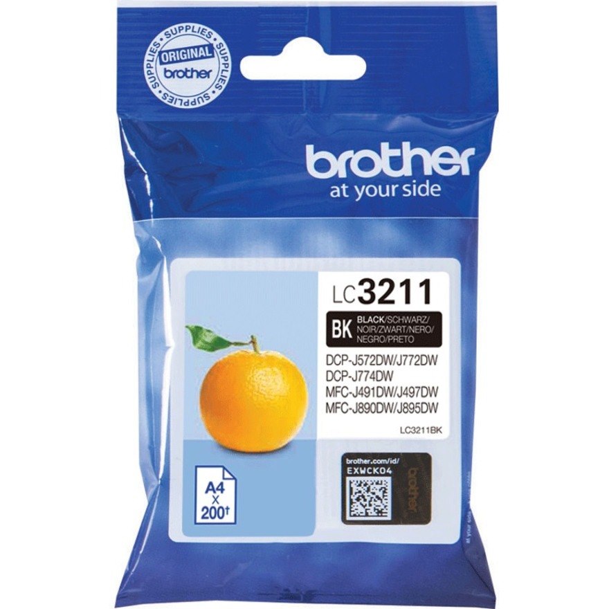 Brother LC3211BK Original Standard Yield Inkjet Ink Cartridge - Single Pack - Black - 1 Pack