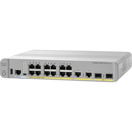 Cisco Catalyst 3560-CX 3560CX-12PD-S 12 Ports Manageable Layer 3 Switch - 10/100/1000Base-T, 1000Base-X - Refurbished