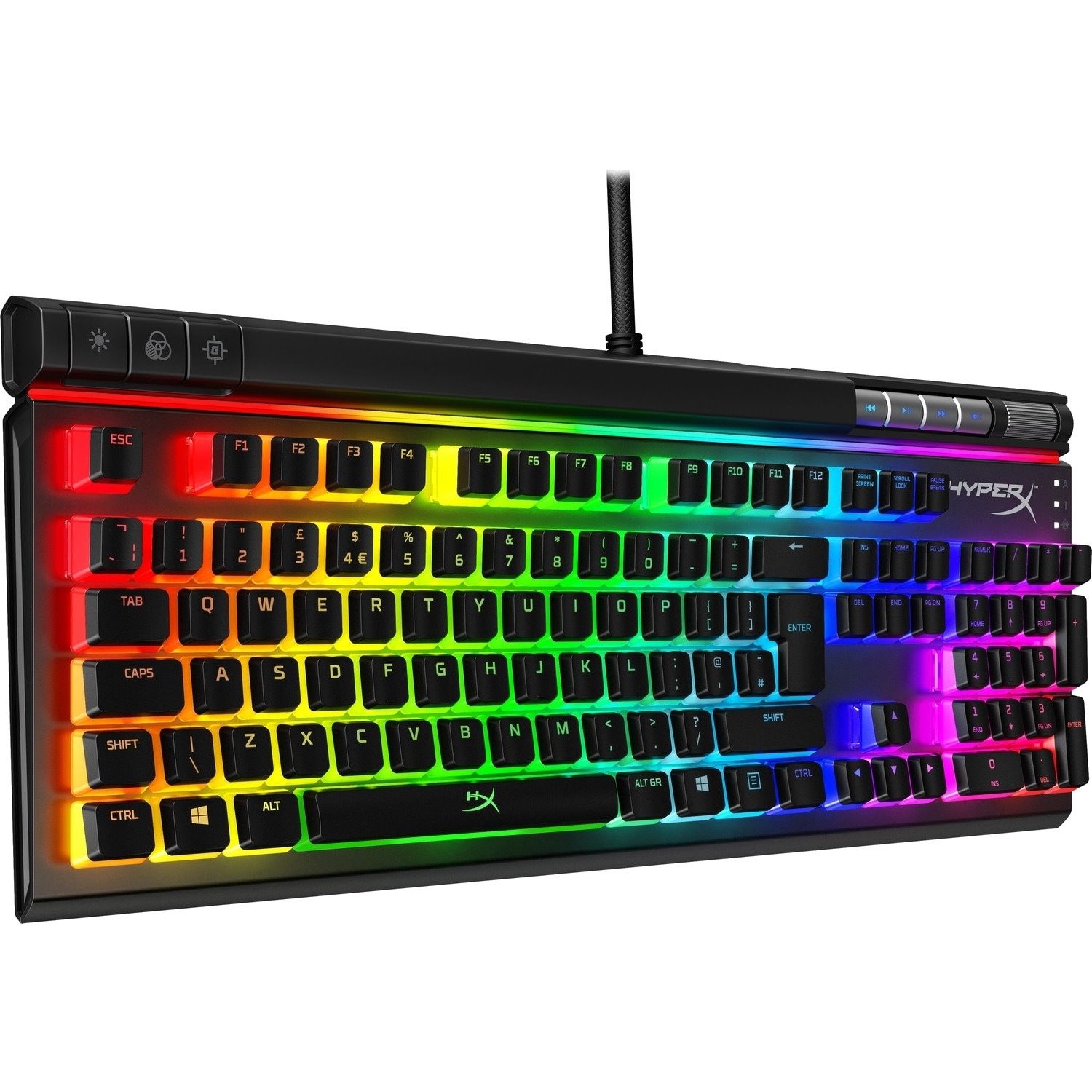 HyperX Alloy Elite 2 Rugged Gaming Keyboard - Cable Connectivity - USB 2.0 Interface - RGB LED - English (UK) - QWERTY Layout - Black