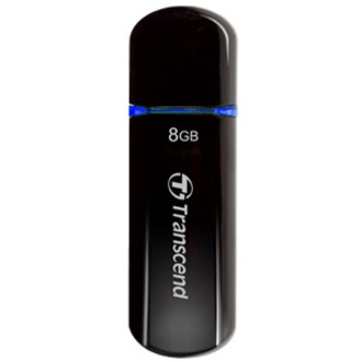 Transcend JetFlash 600 8 GB USB 2.0 Flash Drive - Black