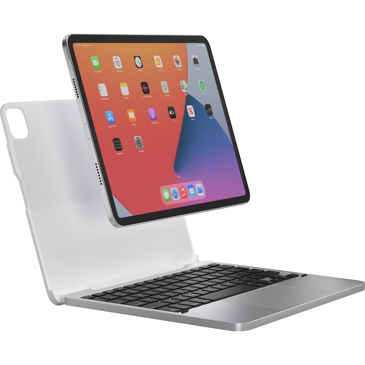 Brydge MAX+ BRY4033 Keyboard/Cover Case for 27.9 cm (11") Apple iPad Pro, iPad Pro (2nd Generation), iPad Pro (3rd Generation), iPad Air (4th Generation), iPad Pro (4th Generation) Tablet - White