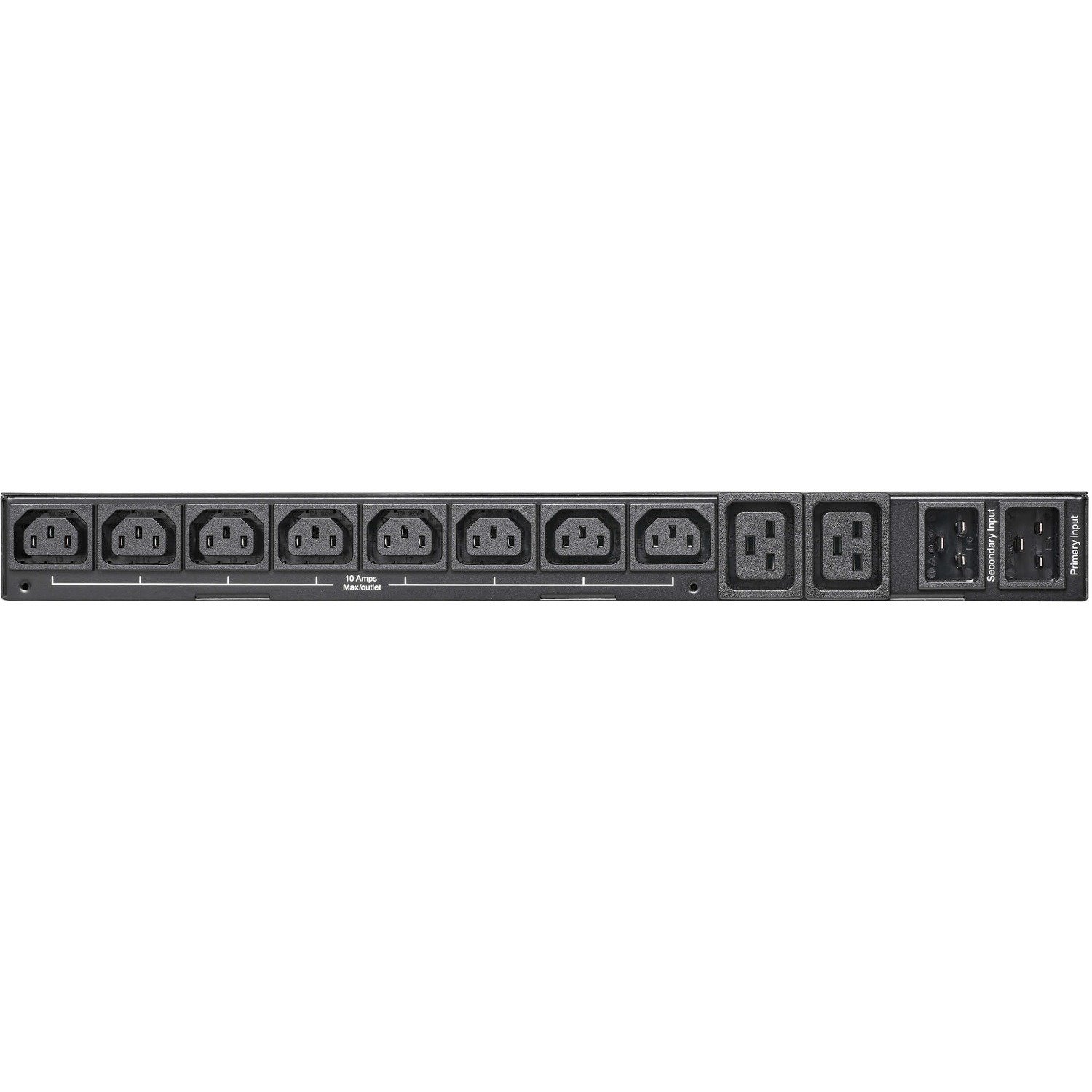 Eaton Tripp Lite Series 3.8kW 200-240V Single-Phase ATS/Monitored PDU - 8 C13 and 2 C19 Outlets, Dual C20 Inlets, 12 ft. Cords, Network Card, 1U, TAA