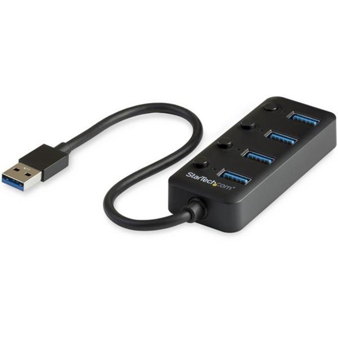 StarTech.com 4 Port USB 3.0 Hub - USB Type-A to 4x USB-A with Individual On/Off Port Switches - SuperSpeed 5Gbps USB 3.1 Gen 1 - Bus Power