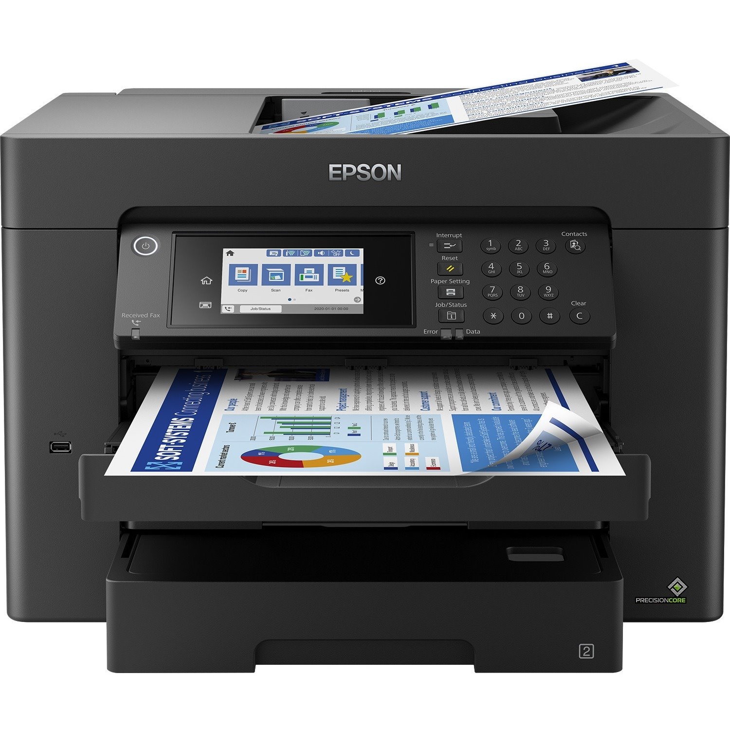 Epson WorkForce WF-7840DTWF Inkjet Multifunction Printer - Monochrome