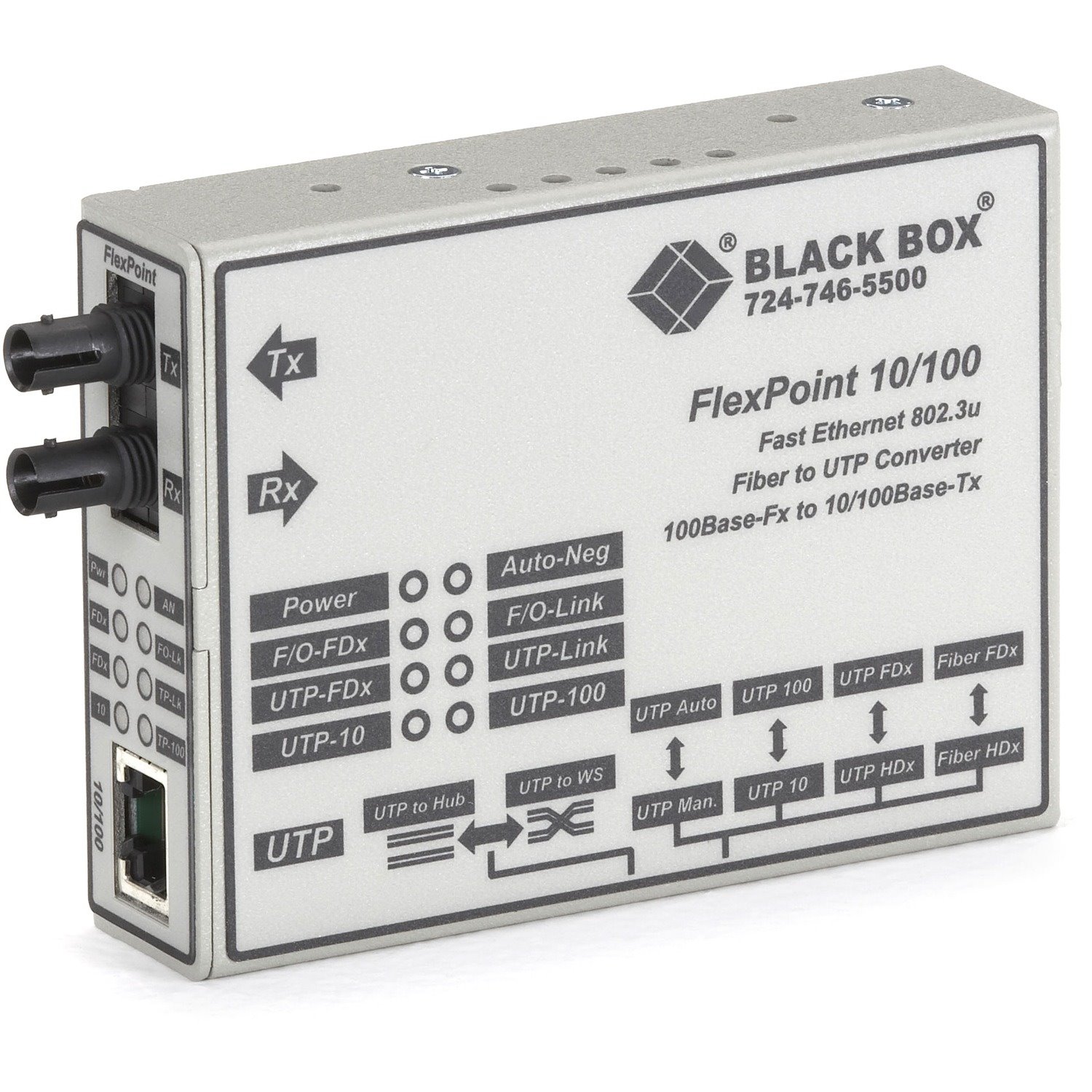 Black Box FlexPoint LMC100A-SM-R3 Tanscevier Media Converter