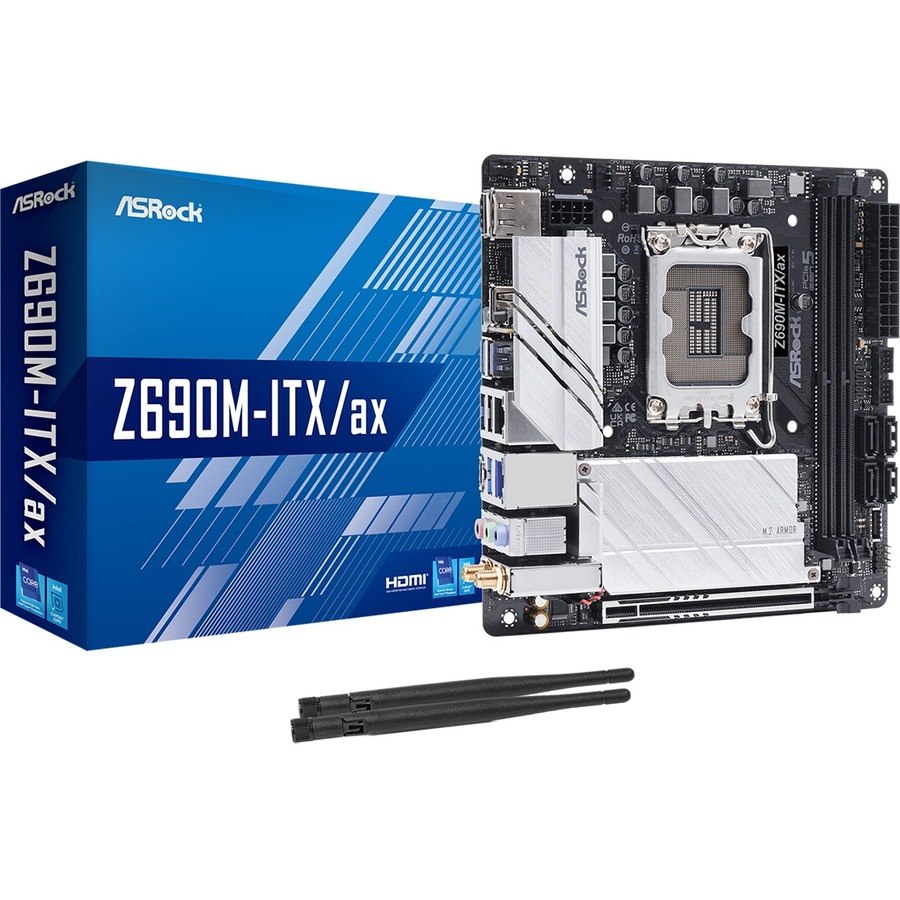 ASRock Z690M-ITX/ax Desktop Motherboard - Intel Z690 Chipset - Socket LGA-1700 - Intel Optane Memory Ready - Mini ITX