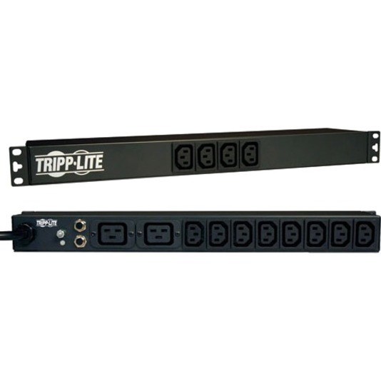 Tripp Lite PDU 1.9-3.8kW Single-Phase 120-240V Basic PDU 14 Outlets (12 C13 & 2 C19) C20 with 5 Adapters 10 ft. (3.05 m) Cord 1U Rack-Mount