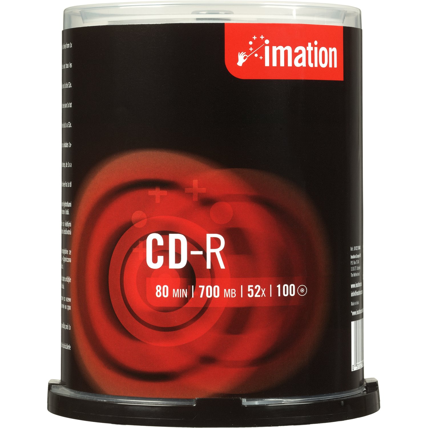 Imation I18648 CD Recordable Media - CD-R - 52x - 700 MB - 100 Pack Spindle
