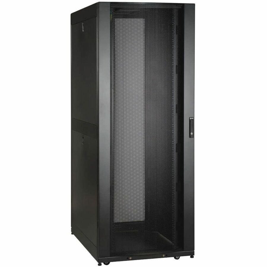 Eaton Tripp Lite Series 45U SmartRack Wide Standard-Depth Rack Enclosure Cabinet with Doors and Side Panels, 2 Pre-Installed Cable Managers