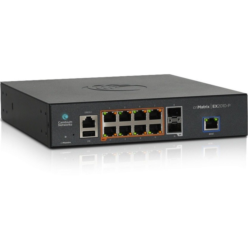 Cambium Networks cnMatrix EX2000 EX2010-P 8 Ports Manageable Layer 3 Switch - Gigabit Ethernet - 10/100/1000Base-T, 100/1000Base-X