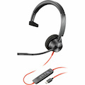 Poly Blackwire 3310 Wired Over-the-head Mono Headset - Black