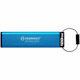 IronKey Keypad 200 128 GB USB 3.2 (Gen 1) Type C Flash Drive - Blue - 256-bit AES