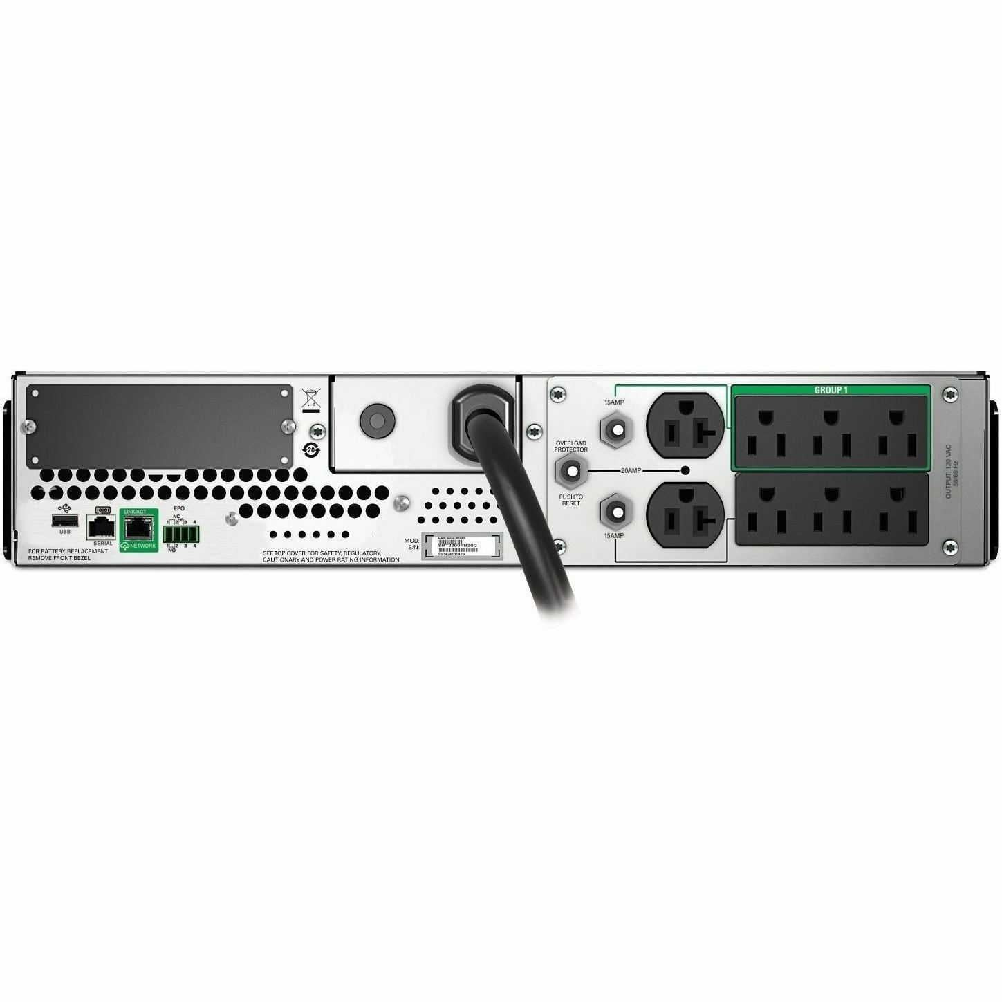 [TAA] APC Smart-UPS, Line Interactive, 2200VA, Rackmount 2U, 120V, 6 NEMA 5-15R+2 NEMA 5-20R outlets, SmartConnect Port+SmartSlot, AVR, LCD, TAA