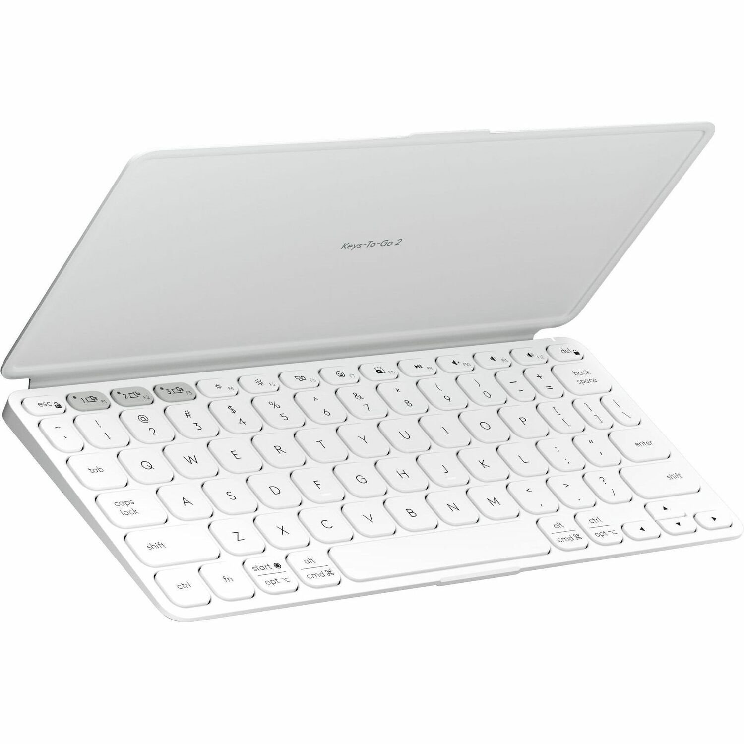 Logitech Keys-To-Go 2 Portable Bluetooth Keyboard for Tablet With Built-in Cover, Slim and Compact Wireless Keyboard for Windows, Android, Linux, iPad, iPhone, Mac, Apple TV (Pale Grey)