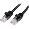 StarTech.com 0.5m Black Cat5e Patch Cable with Snagless RJ45 Connectors - Short Ethernet Cable - 0.5 m Cat 5e UTP Cable