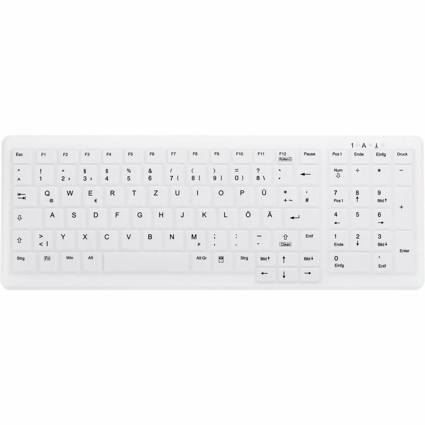 CHERRY AK-C7000 Keyboard - Wired/Wireless Connectivity - USB 1.1 Interface - White
