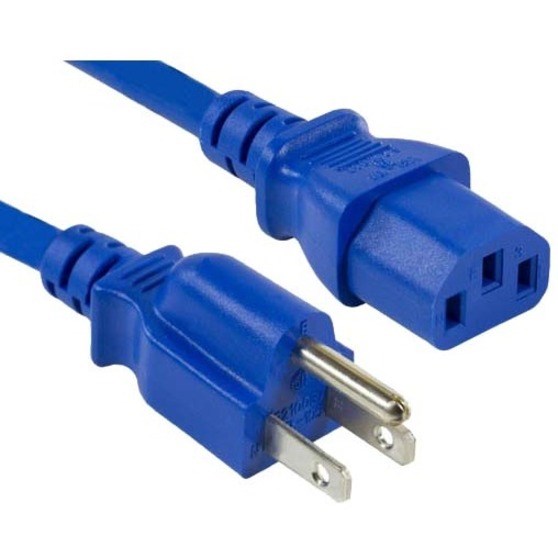 ENET 5-15P to C13 4ft Blue External Power Cord / Cable NEMA 5-15P to IEC-320 C13 10A 18AWG 4'