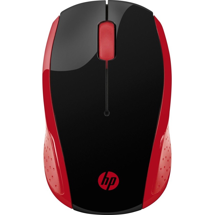 HP 200 Mouse - Radio Frequency - USB - Optical - 3 Button(s) - Empress Red