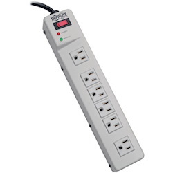 Tripp Lite Protect It! Surge Protector with 6 Right-Angle Outlets 6 ft. (1.83 m) Cord 1340 Joules Diagnostic LEDs Metal Case