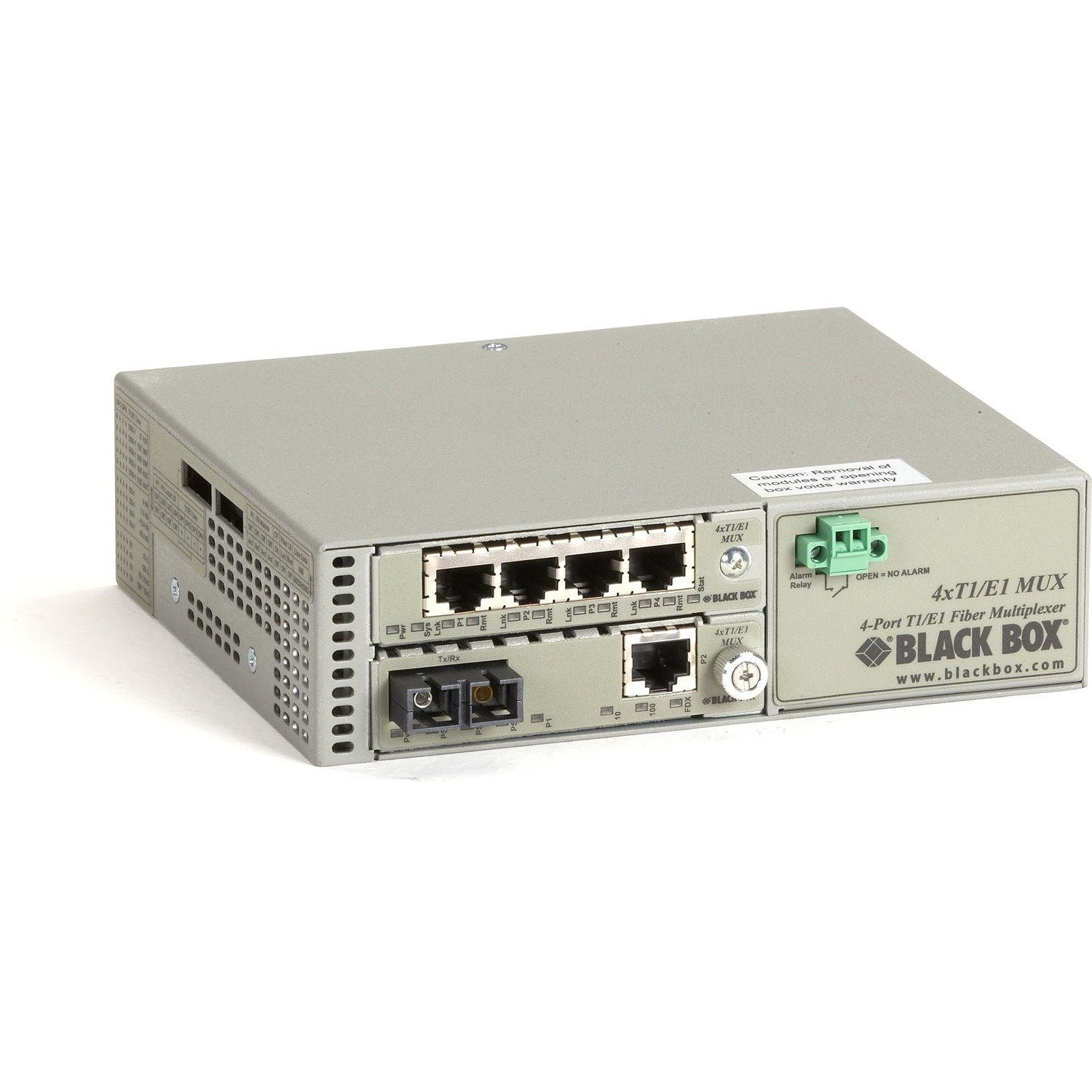 Black Box T1/E1 to Fiber Mux, Single-Mode Duplex SC, 30 km, with LAN Connector