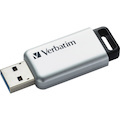 Verbatim Store 'n' Go Secure Pro 32 GB USB 3.0 Flash Drive - Silver - 256-bit AES - TAA Compliant