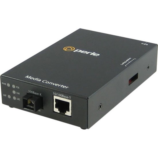 Perle S-110PP-S1SC20D-XT - 10/100 Industrial Temperature PoE+ SFP Media Converter