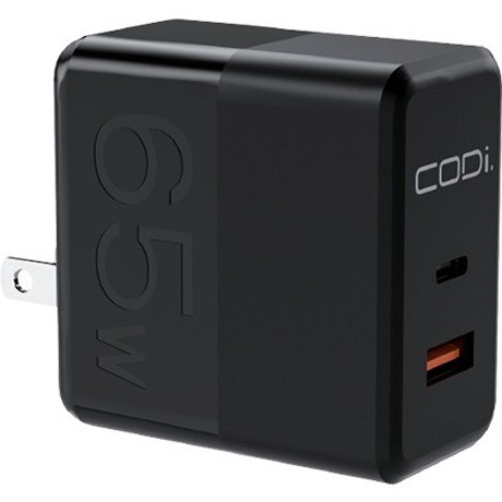 CODi Dual Port 65W GaN Wall Charger/AC Adapter Usb-C Usb-A Outputs A01106