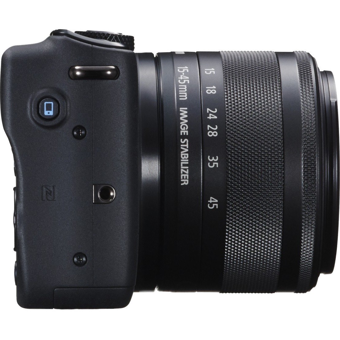 Canon EOS M10 18 Megapixel Mirrorless Camera with Lens - 0.59" - 1.77" - Black