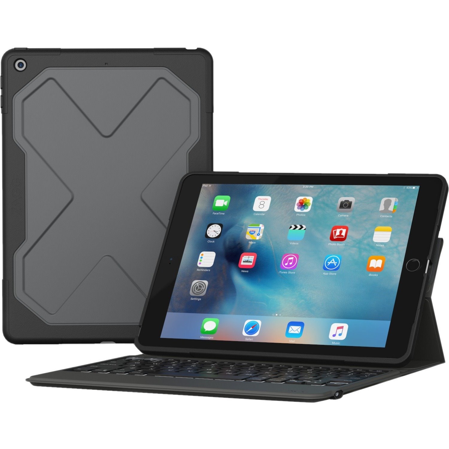 ZAGG Rugged Messenger Carrying Case for 9.7" Apple iPad (5th Generation) Tablet - Black