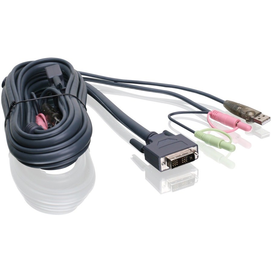 IOGEAR 6ft (1.8m) Single Link DVI-I USB KVM Cable