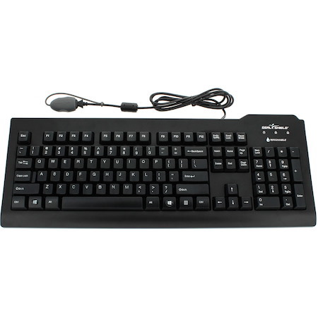 Seal Shield Silver Seal Keyboard - Cable Connectivity - USB, PS/2 Interface - English (US) - Black