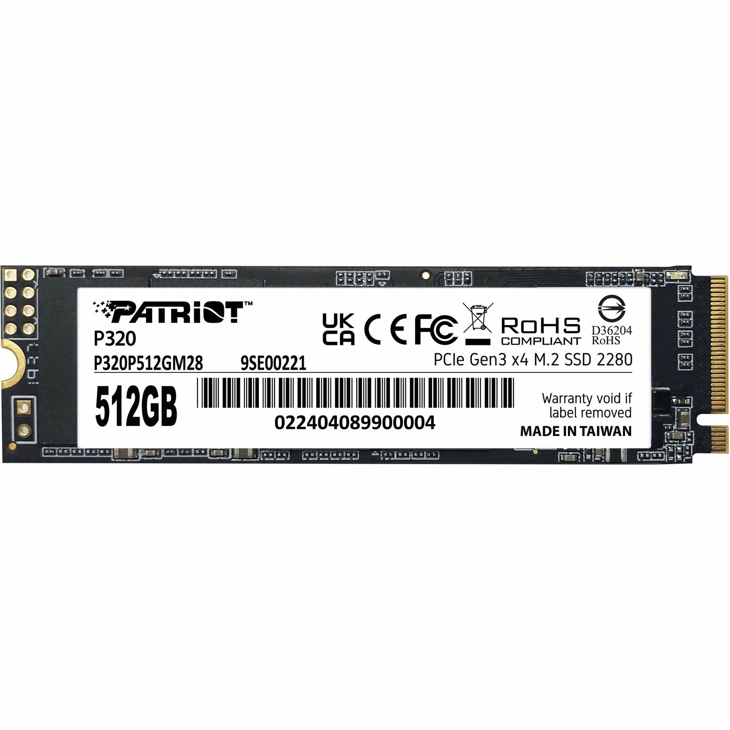 Patriot Memory P320 512 GB Solid State Drive - M.2 2280 Internal - PCI Express NVMe (PCI Express NVMe 3.0 x4)