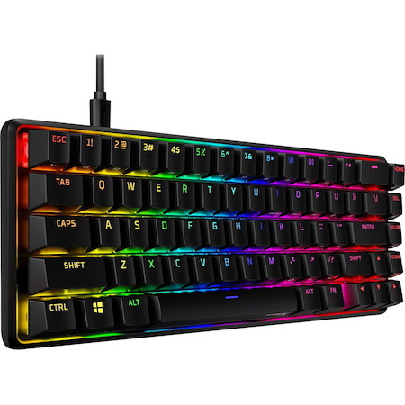 HyperX Alloy Origins 65 Gaming Keyboard - Cable Connectivity - USB Type C Interface - RGB LED - English (US) - Black