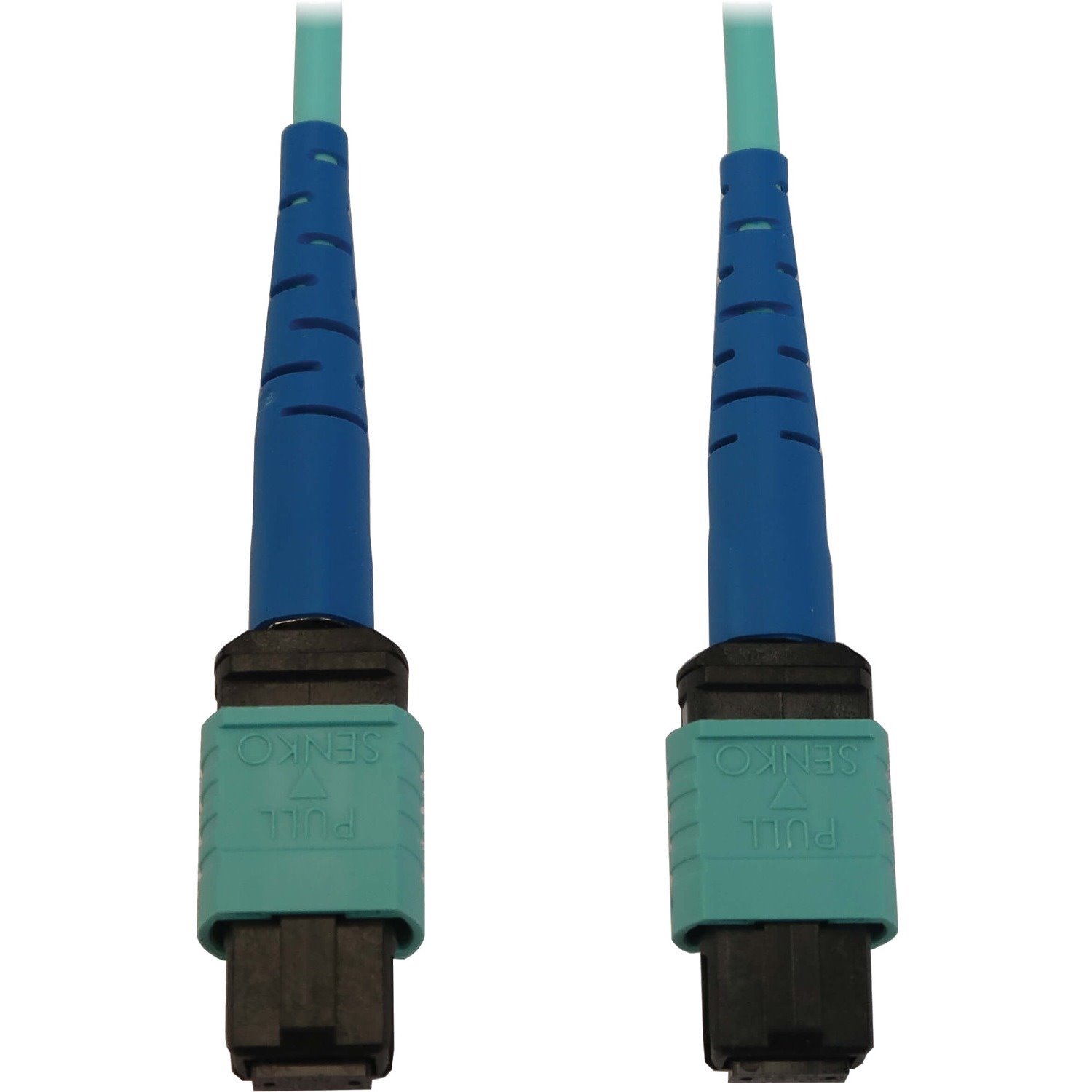 Eaton Tripp Lite Series 40/100/400G Multimode 50/125 OM3 Fiber Optic Cable (24F MTP/MPO-PC F/F), LSZH, Aqua, 10 m (32.8 ft.)